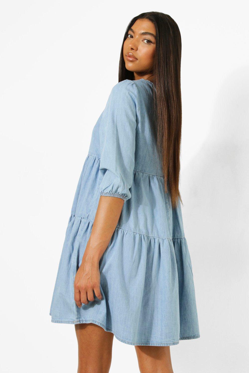 Denim smock dress store uk